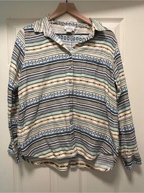 Ariat Women’s Western Button Front & Back Striped Shirt – Size Large